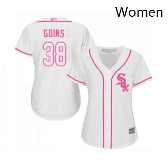 Womens Chicago White Sox 38 Ryan Goins Replica White Fashion Cool Base Baseball Jersey